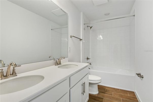Bathroom, Dual Sink Vanities, Interior, Wood Texture Flooring
