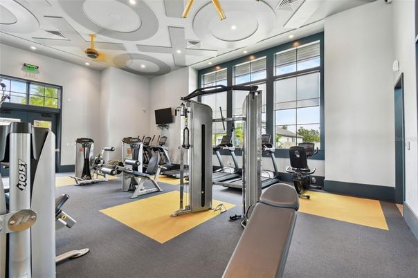 Fitness Equipment, Gym, Interior, Recessed Lighting