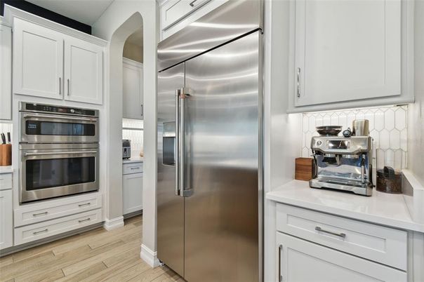 Interior, Kitchen, Stainless Steel Appliances, Wood Texture Flooring