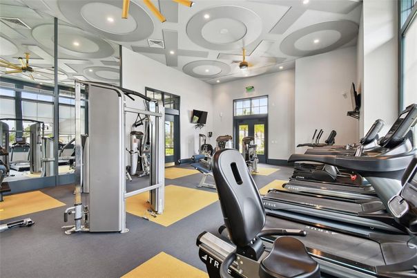 Fitness Equipment, Gym, Interior, Recessed Lighting