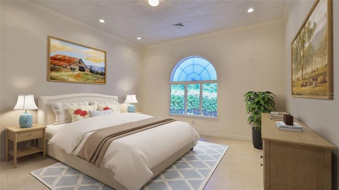 Bedroom, Interior, Recessed Lighting