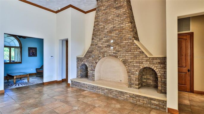 Fireplace, Interior, Stone Walls