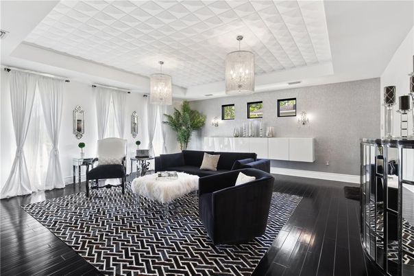Chandelier, Interior, Living room, Wood Texture Flooring