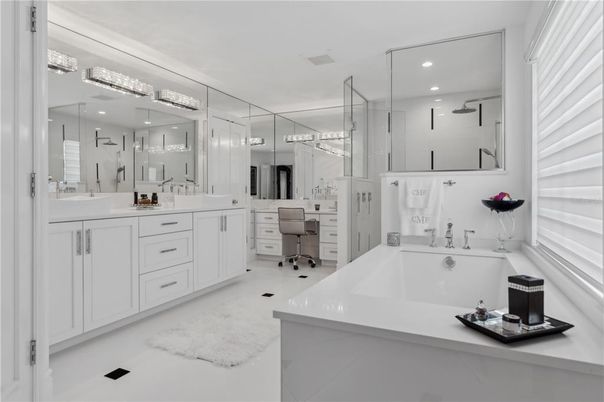 Bathroom, Dual Sink Vanities, Interior, Recessed Lighting