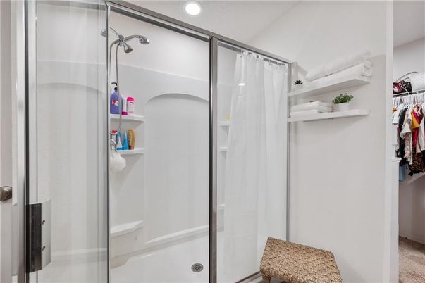 Bathroom, Glass Shower, Interior, Recessed Lighting, Walk-in Closets