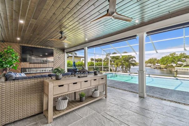 Glass Ceilings, Interior, Living room, Pool, Recessed Lighting, Sun Room