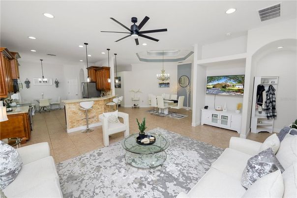 Chandelier, Dining room, Interior, Kitchen, Living room, Pendant Lights, Recessed Lighting