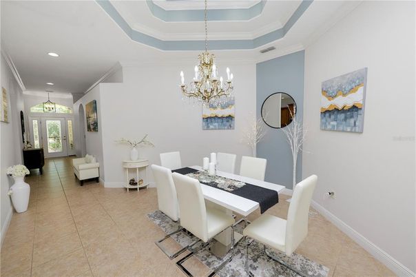 Chandelier, Dining room, Interior, Recessed Lighting