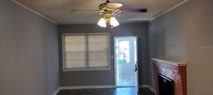 Empty room, Fireplace, Interior, Wood Texture Flooring