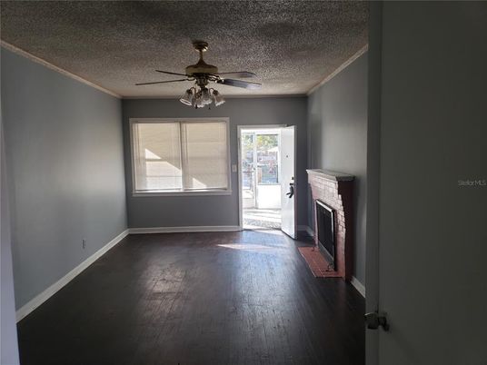 Empty room, Fireplace, Interior, Wood Texture Flooring