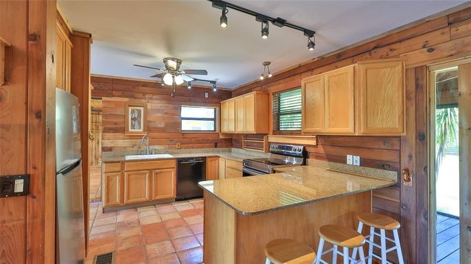 Interior, Kitchen, Wooden Walls