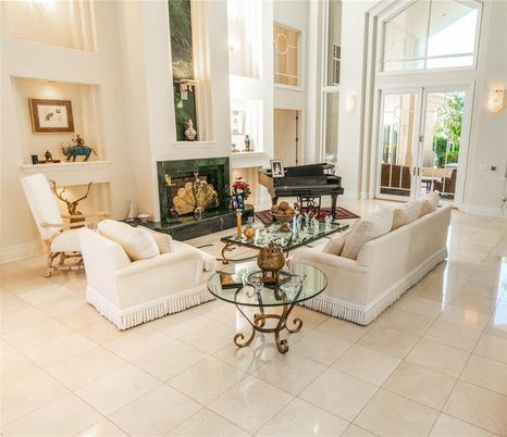 Fireplace, Interior, Living room, Piano