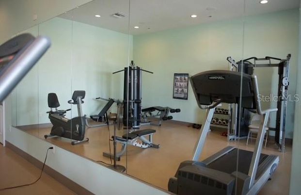 Fitness Equipment, Gym, Interior, Recessed Lighting
