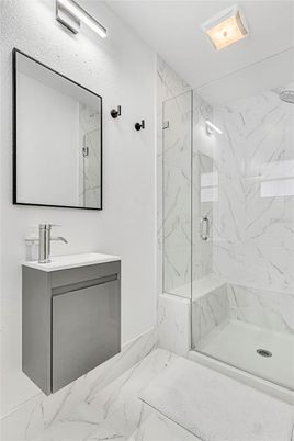 Bathroom, Glass Shower, Interior, Marble, Marble Walls
