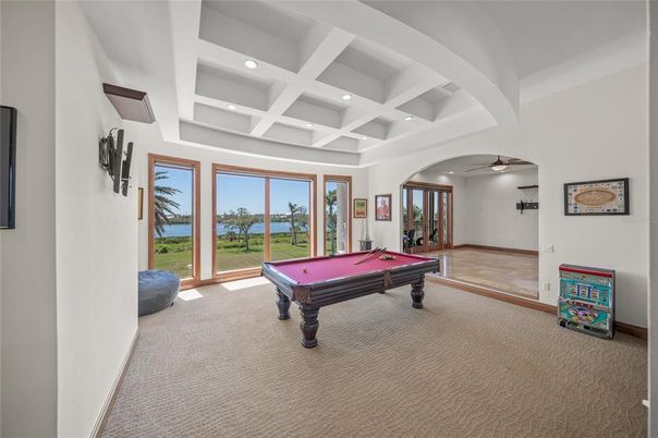 Billiard Table, Game Room, Interior, Recessed Lighting, Water