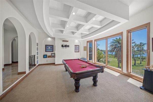 Billiard Table, Game Room, Interior, Recessed Lighting