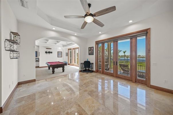 Billiard Table, Game Room, Interior, Recessed Lighting