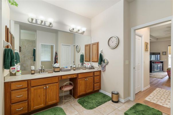 Bathroom, Dual Sink Vanities, Interior, Wood Texture Flooring