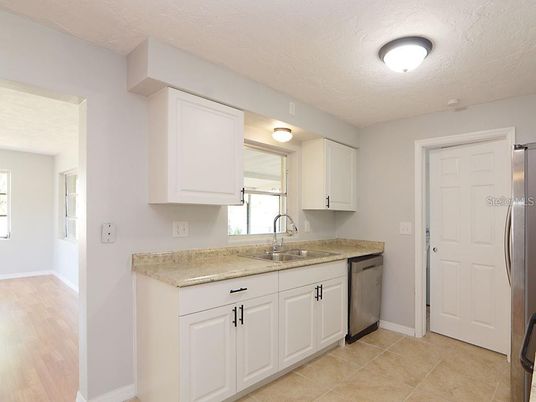 Interior, Kitchen, Stainless Steel Appliances, Wood Texture Flooring