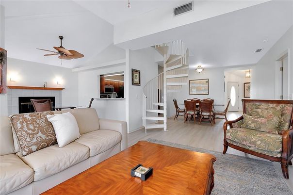 Dining room, Fireplace, Interior, Living room, Wood Texture Flooring