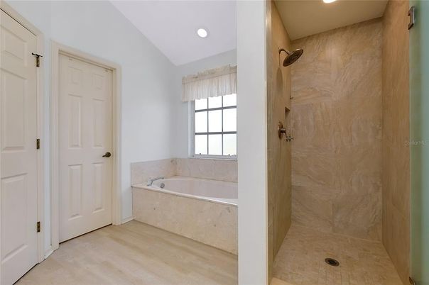 Bathroom, Interior, Marble Walls, Recessed Lighting