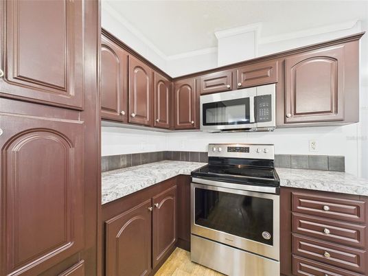 Interior, Kitchen, Stainless Steel Appliances, Wood Texture Flooring