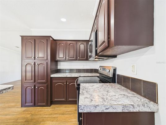 Interior, Kitchen, Recessed Lighting, Wood Texture Flooring