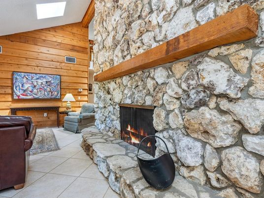 Fireplace, Interior, Stone Walls, Wooden Walls