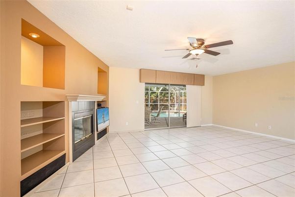 Empty room, Fireplace, Interior, Recessed Lighting