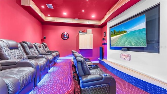 Home Theatre Room, Interior, Projection Screen, Recessed Lighting, Theatre Room