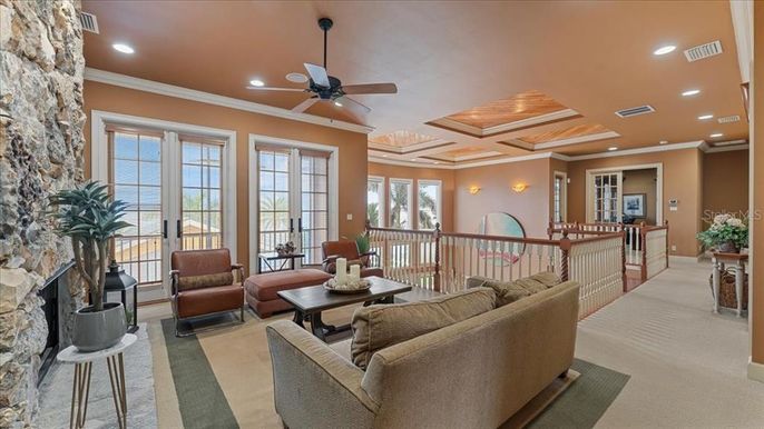 Fireplace, Interior, Living room, Recessed Lighting