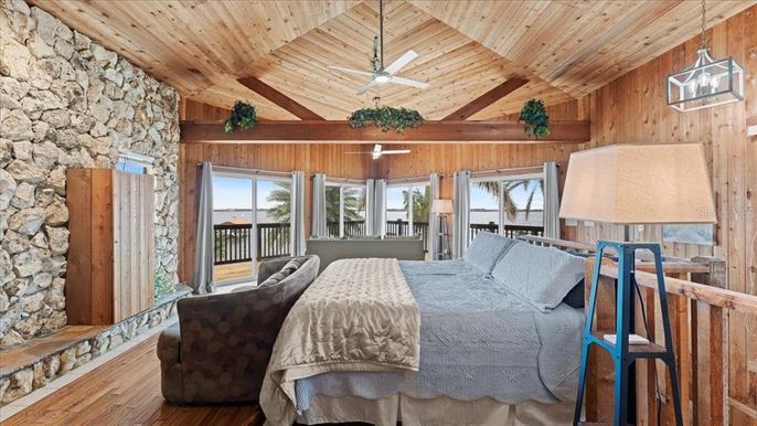 Bedroom, Interior, Stone Walls, Wooden Beams, Wooden Ceilings, Wood Texture Flooring, Wooden Walls