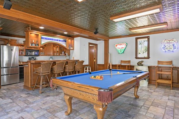 Billiard Table, Game Room, Interior, Kitchen, Recessed Lighting