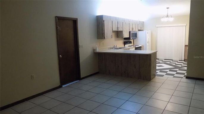 Chandelier, Interior, Kitchen, Stainless Steel Appliances