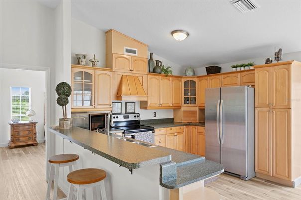Interior, Kitchen, Stainless Steel Appliances, Wood Texture Flooring