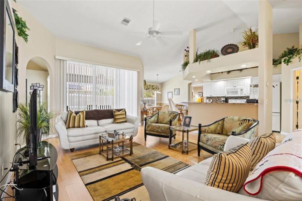 Interior, Kitchen, Living room, Pendant Lights, Recessed Lighting, Wood Texture Flooring