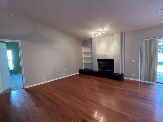 Empty room, Fireplace, Interior, Wood Texture Flooring