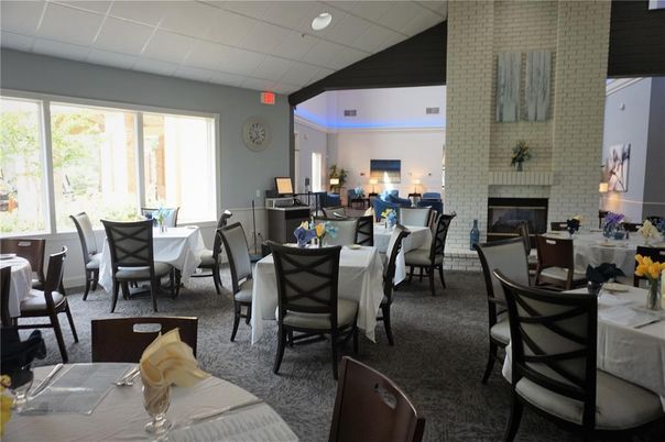 Dining room, Fireplace, Interior, Living room, Recessed Lighting, Stone Walls