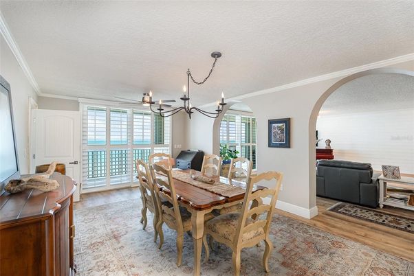 Chandelier, Dining room, Interior, Wood Texture Flooring