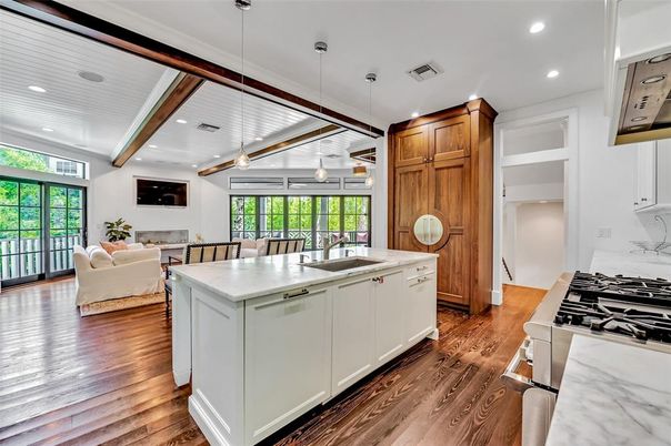Dining room, Interior, Kitchen, Living room, Pendant Lights, Recessed Lighting, Wood Texture Flooring