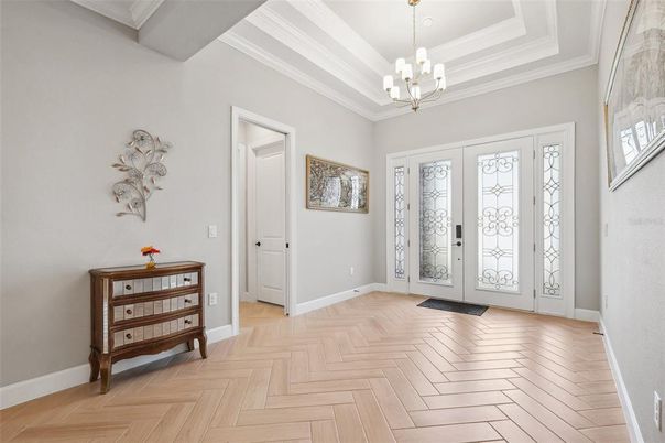 Chandelier, Interior, Wood Texture Flooring