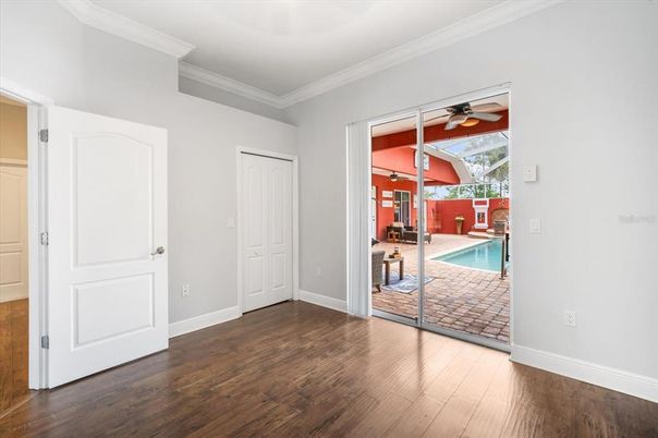 Empty room, Interior, Pool, Wood Texture Flooring