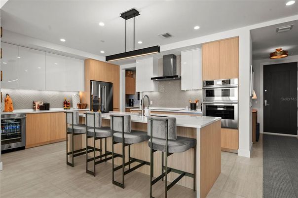 Interior, Kitchen, Pendant Lights, Recessed Lighting, Stainless Steel Appliances