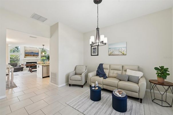 Dining room, Fireplace, Interior, Living room, Pendant Lights