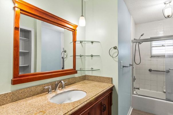 Bathroom, Glass Shower, Interior, Pendant Lights