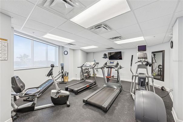 Fitness Equipment, Gym, Interior, Recessed Lighting