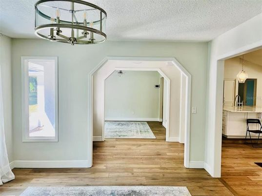 Chandelier, Interior, Pendant Lights, Wood Texture Flooring