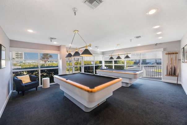 Billiard Table, Game Room, Interior, Pendant Lights, Recessed Lighting