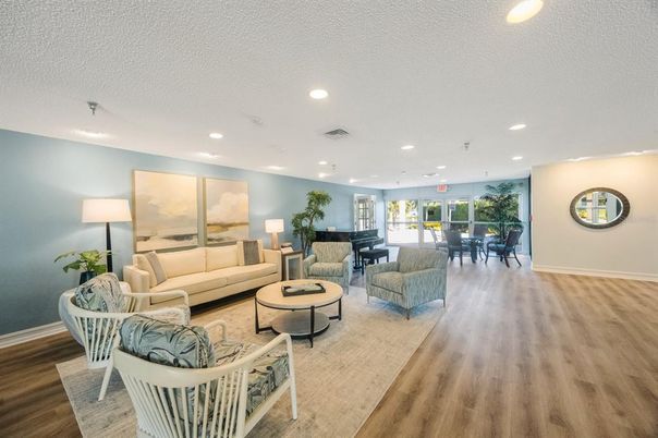 Dining room, Interior, Living room, Piano, Recessed Lighting, Wood Texture Flooring