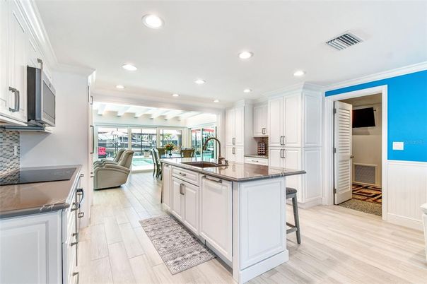 Interior, Kitchen, Recessed Lighting, Wood Texture Flooring